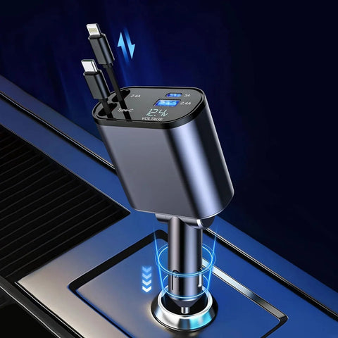 RhinoGuardAccessories Retractable Car Charger 120W