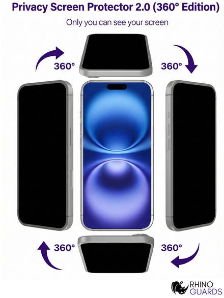[2pcs] RhinoGuards Privacy Screen Protector 2.0 (360° Edition)