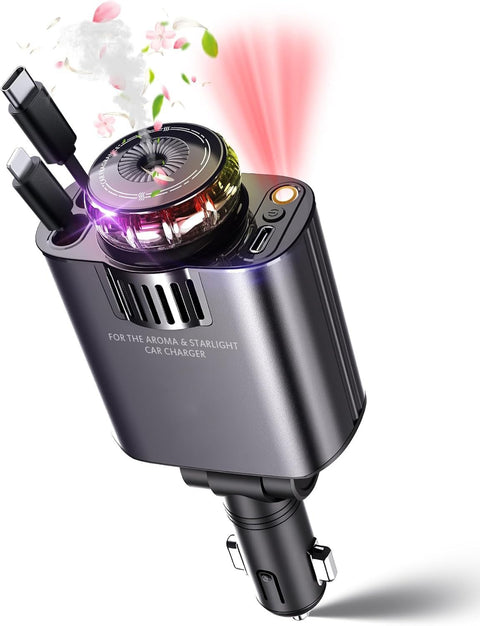 RhinoGuards Starlight 5-in-1 Retractable Car Charger