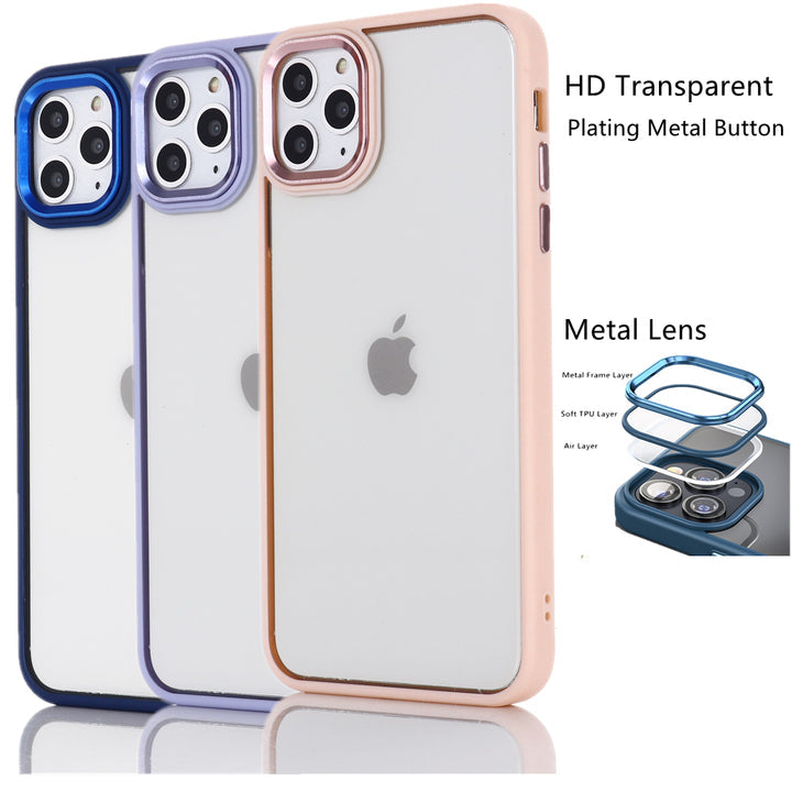 Metal Camera Ring And Metal Buttons Hybrid Case